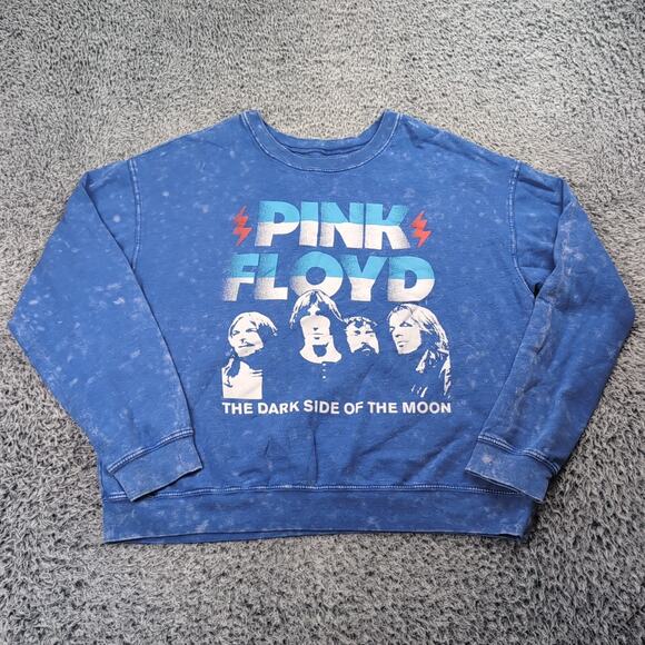 Pink Floyd Sweater Adult 2XL Blue Dark Side Of The Moon Crew Neck Pullover Rock - Picture 1 of 6
